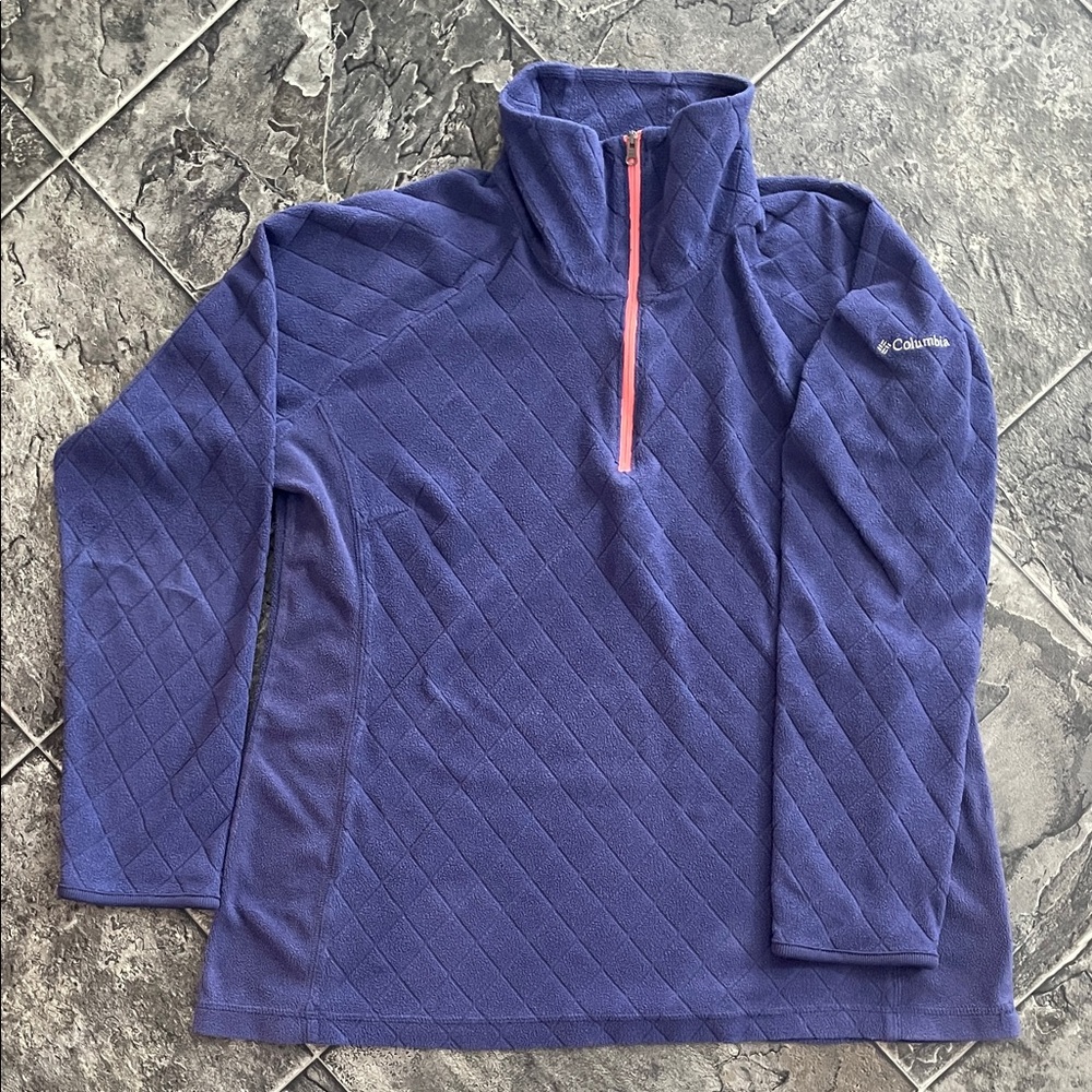 COLUMBIA Woman’s Blue Quarter-Zip Fleece Coastal Cottagecore Sporty
